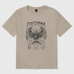 Футболка оверсайз женская Орел геральдика, цвет: миндальный