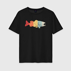 Женская футболка оверсайз Color fish