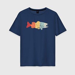 Футболка оверсайз женская Color fish, цвет: тёмно-синий
