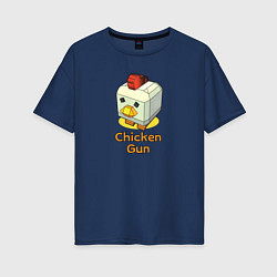 Женская футболка оверсайз Chicken Gun: цыпленок
