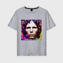 Женская футболка оверсайз Jim Morrison Glitch 25 Digital Art