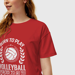 Футболка оверсайз женская Школа волейбола, цвет: красный — фото 2