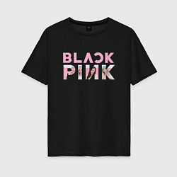 Женская футболка оверсайз Blackpink logo Jisoo Lisa Jennie Rose