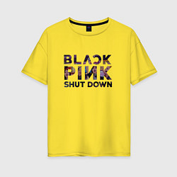 Женская футболка оверсайз Blackpink logo Jisoo Lisa Rose Jennie
