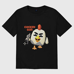 Женская футболка оверсайз Chicken Gun злой
