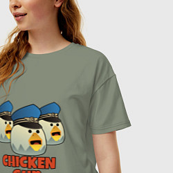 Футболка оверсайз женская Chicken Gun команда синие, цвет: авокадо — фото 2