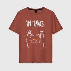 Женская футболка оверсайз In Flames rock cat