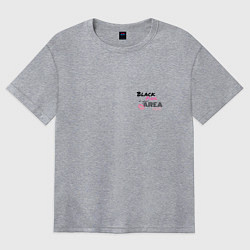 Женская футболка оверсайз Поцелуйчик Блэк Пинк in you area - мини