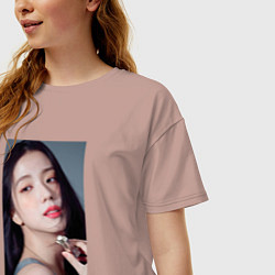 Футболка оверсайз женская Kim Jisoo, цвет: пыльно-розовый — фото 2