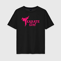 Футболка оверсайз женская Girl karate, цвет: черный