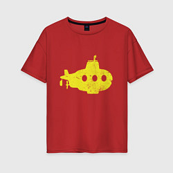Футболка оверсайз женская Желтая подводная лодка, цвет: красный