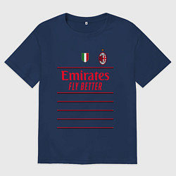 Женская футболка оверсайз Златан Ибрагимович ФК Милан форма 2223 гостевая