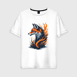 Футболка оверсайз женская Burning fox, цвет: белый