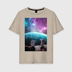 Женская футболка оверсайз Шаг в космосе