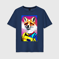Женская футболка оверсайз Fox - pop art - fashionista
