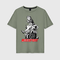 Женская футболка оверсайз Moto girl