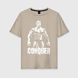 Женская футболка оверсайз Arnold conquer
