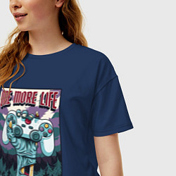 Футболка оверсайз женская One more life, цвет: тёмно-синий — фото 2