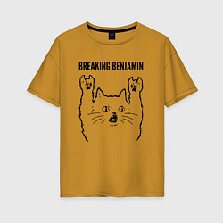 Женская футболка оверсайз Breaking Benjamin - rock cat