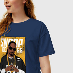 Футболка оверсайз женская Snoop dogg с цепями, цвет: тёмно-синий — фото 2