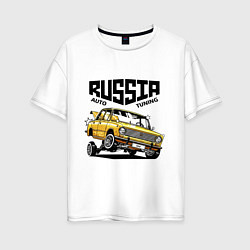 Женская футболка оверсайз Russia tuning car