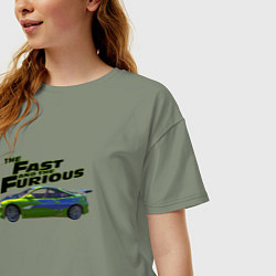 Футболка оверсайз женская Форсаж Mitsubishi Eclipse GSX, цвет: авокадо — фото 2