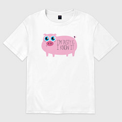 Женская футболка оверсайз Я вкусный и знаю это