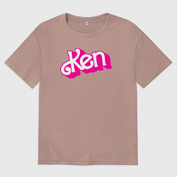 Женская футболка оверсайз Логотип розовый Кен