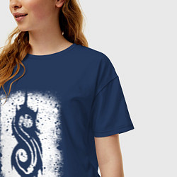 Футболка оверсайз женская Slipknot logo, цвет: тёмно-синий — фото 2