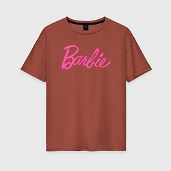Женская футболка оверсайз Блестящий логотип Барби