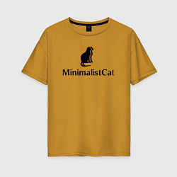 Футболка оверсайз женская Коты MinimalistCat, цвет: горчичный