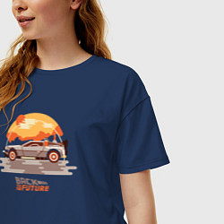 Футболка оверсайз женская Back to the future sun, цвет: тёмно-синий — фото 2