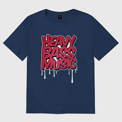 Женская футболка оверсайз Heavy bass music