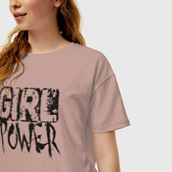 Футболка оверсайз женская Girl power mood, цвет: пыльно-розовый — фото 2