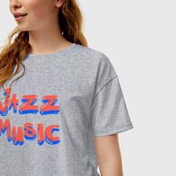 Футболка оверсайз женская Music jazz, цвет: меланж — фото 2