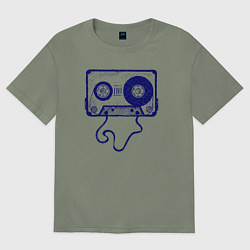 Женская футболка оверсайз Music cassette