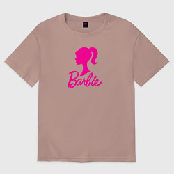Женская футболка оверсайз Розовый логотип Барби