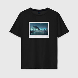 Женская футболка оверсайз New York в рамке