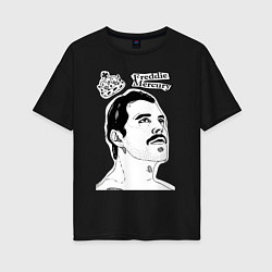 Женская футболка оверсайз Freddie Mercury head