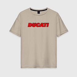 Женская футболка оверсайз Ducati - красный градиент