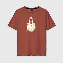 Женская футболка оверсайз Лунный космонавт