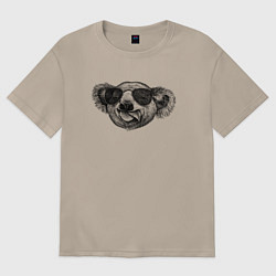 Футболка оверсайз женская Коала на стиле, цвет: миндальный