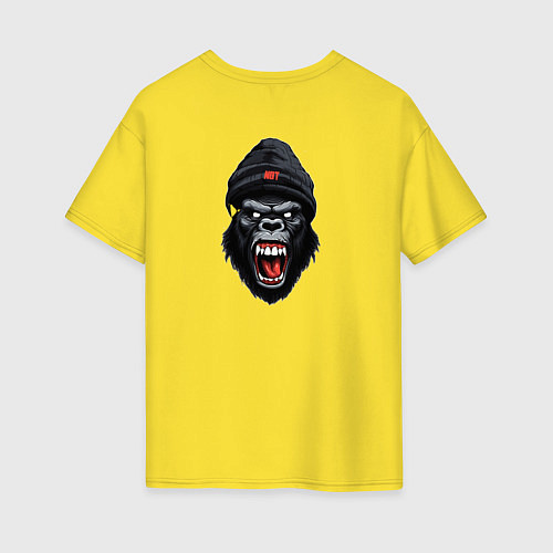 Женская футболка оверсайз Black angry gorilla / Желтый – фото 2