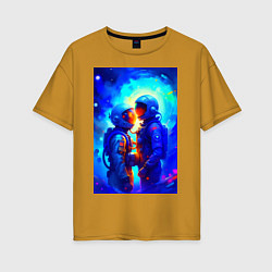 Женская футболка оверсайз Космическая любовь - нейросеть