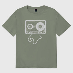 Женская футболка оверсайз Кассетка