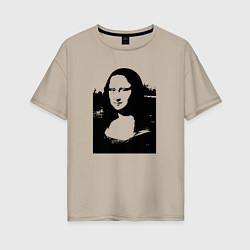 Женская футболка оверсайз Mona Lisa in black white