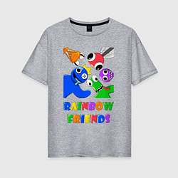 Женская футболка оверсайз Rainbow Friends персонажи