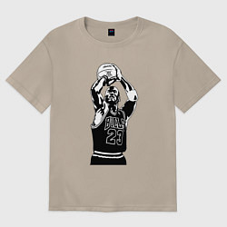 Женская футболка оверсайз Майкл Джордан бросает мяч