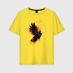 Женская футболка оверсайз Орел парящая птица абстракция