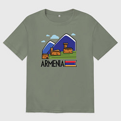 Футболка оверсайз женская Горная Армения, цвет: авокадо